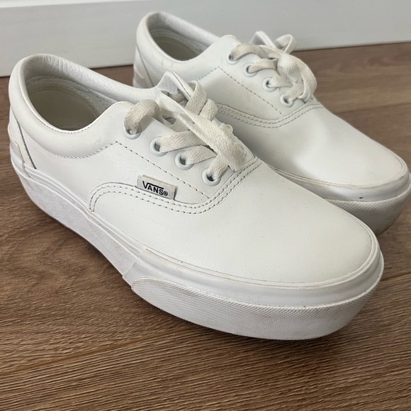 Vans Women's White Platform Sneakers - Picture 6 of 6
